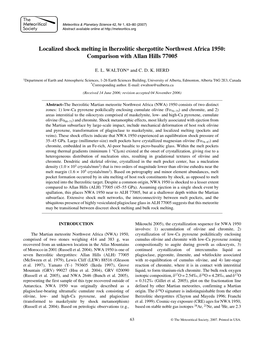 Localized Shock Melting in Lherzolitic Shergottite Northwest Africa 1950: Comparison with Allan Hills 77005