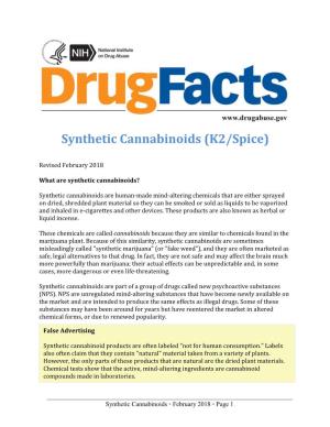 NIDA's Drug Facts on Synthetic Cannabinoids (K2/Spice)