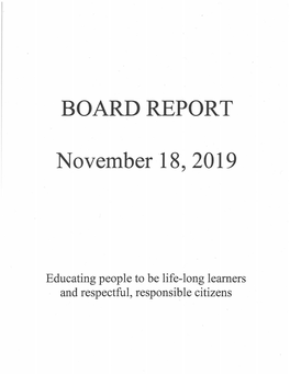 BOARD REPORT November 18, 2019