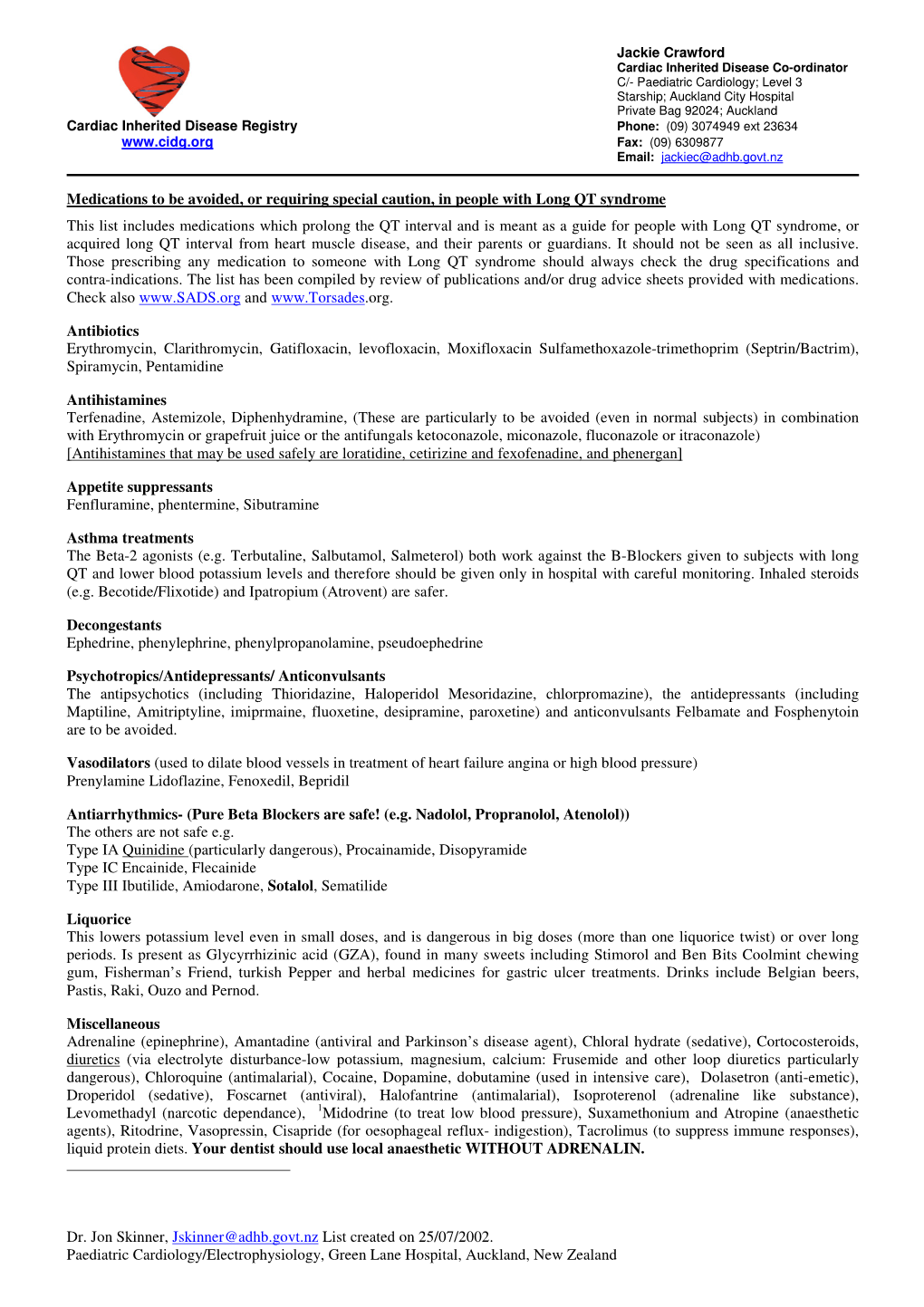 Medications to Avoid in Long QT Syndrome