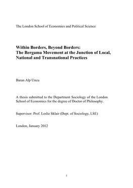 Within Borders, Beyond Borders: the Bergama Movement at the Junction of Local, National and Transnational Practices