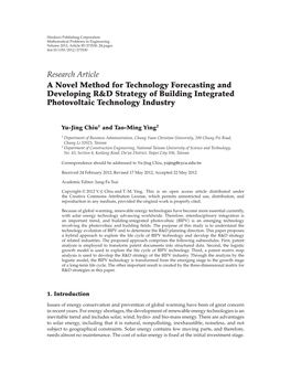 A Novel Method for Technology Forecasting and Developing R&D Strategy of Building Integrated Photovoltaic Technology Industry