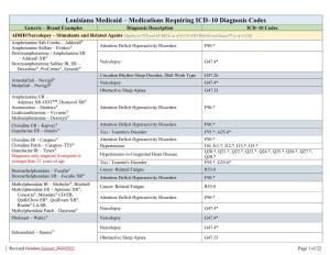 Louisiana Medicaid – Medications Requiring ICD–10 Diagnosis Codes