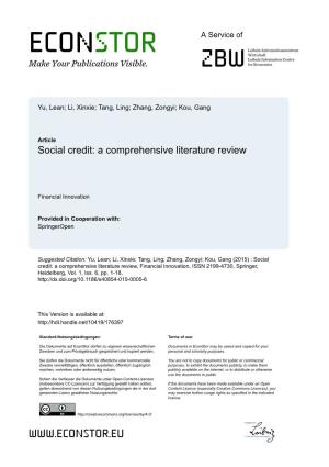 Social Credit: a Comprehensive Literature Review