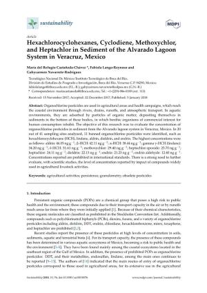 Hexachlorocyclohexanes, Cyclodiene, Methoxychlor, and Heptachlor in Sediment of the Alvarado Lagoon System in Veracruz, Mexico