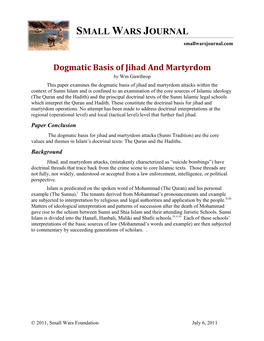Dogmatic Basis of Jihad and Martyrdom