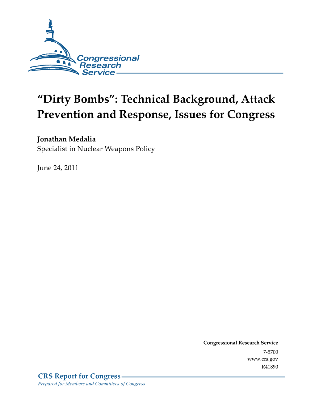 "Dirty Bombs": Technical Background, Attack Prevention And