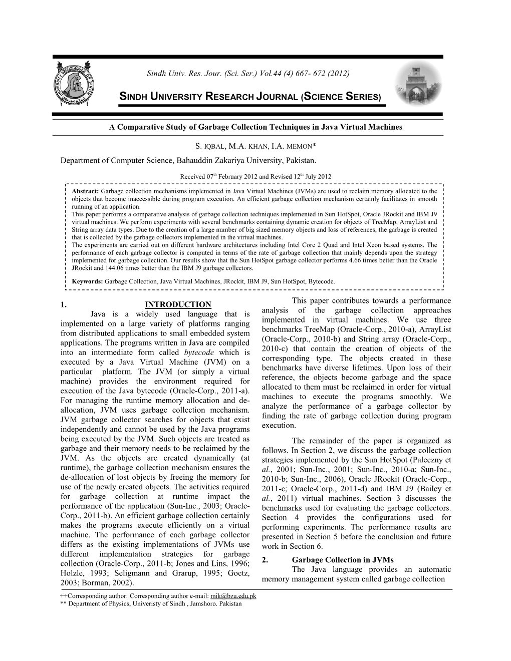 A Comparative Study of Garbage Collection Techniques in Java Virtual Machines