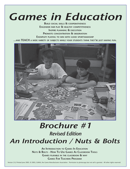 The First Games in Education Brochure
