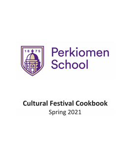 Perkiomen Cultural Festival Cookbook Spring 2021