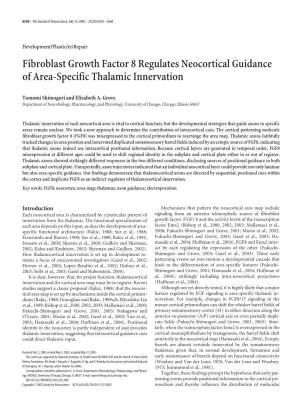 Fibroblast Growth Factor 8 Regulates Neocortical Guidance of Area-Specific Thalamic Innervation