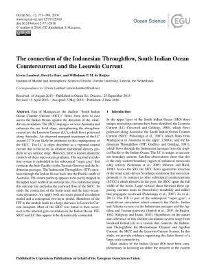 The Connection of the Indonesian Throughflow, South Indian Ocean