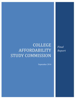 Final Report of the College Affordability Study Commission