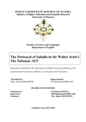 The Portrayal of Saladin in Sir Walter Scott's the Talisman 1825