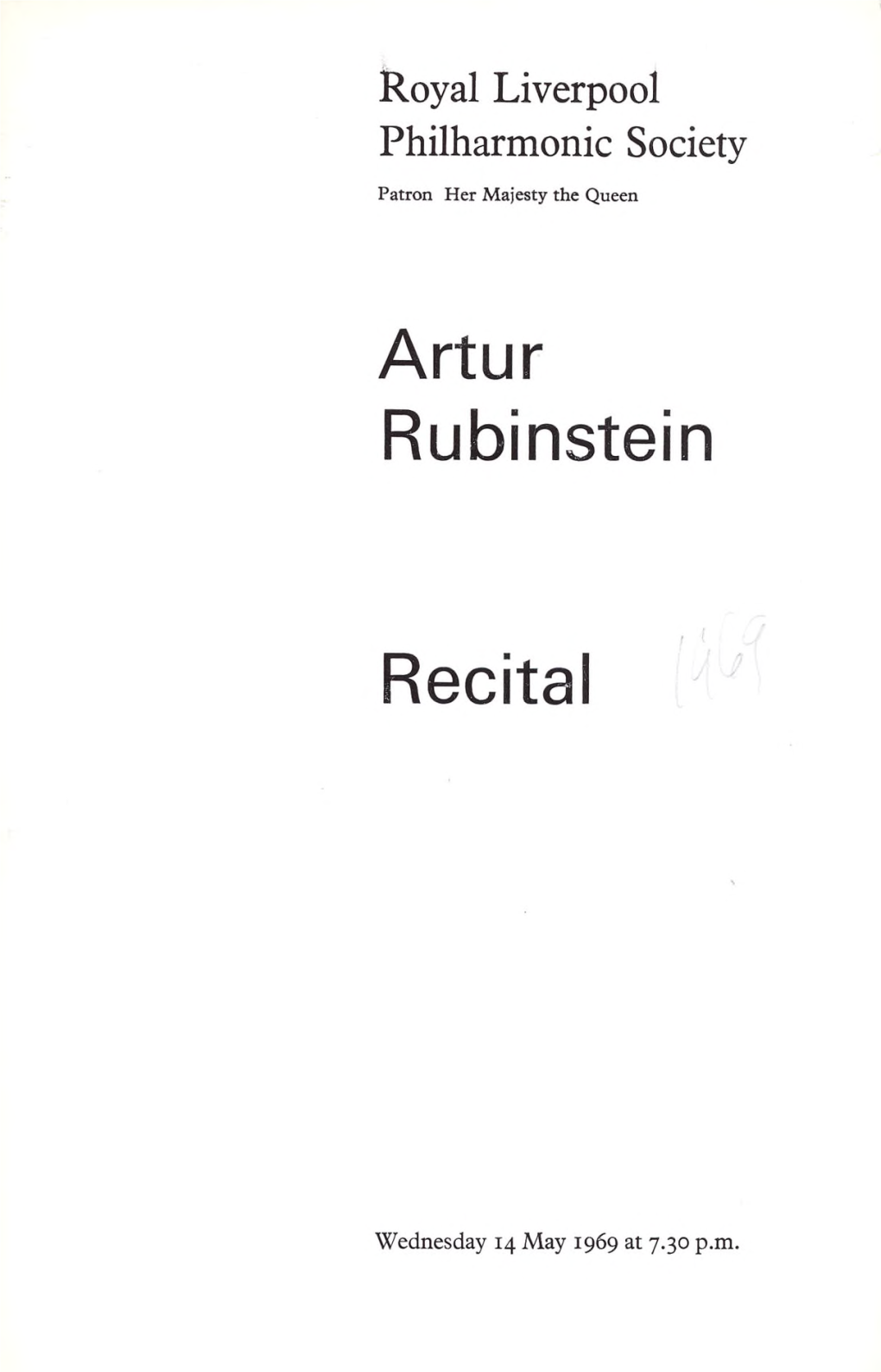 Artur Rubinstein Recital