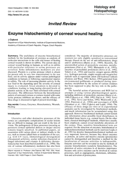 Invited Review Enzyme Histochemistry of Corneal Wound Healing
