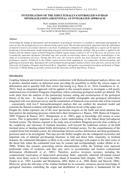 Investigation of the Structurally-Controlled Navidad Mineralization (Argentina): an Integrated Approach