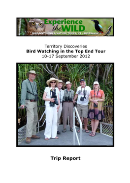 Bird Watching Top End 2012 Trip Report