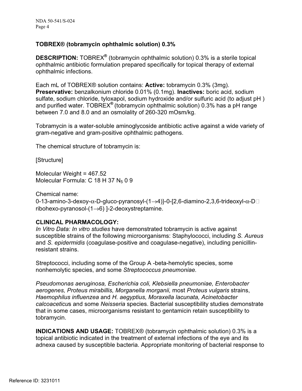 TOBREX® (Tobramycin Ophthalmic Solution) 0.3%