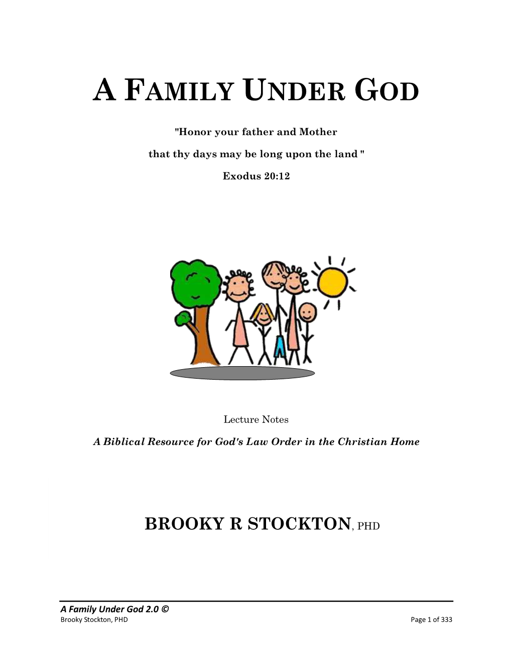 A Family Under God, Form #17.001