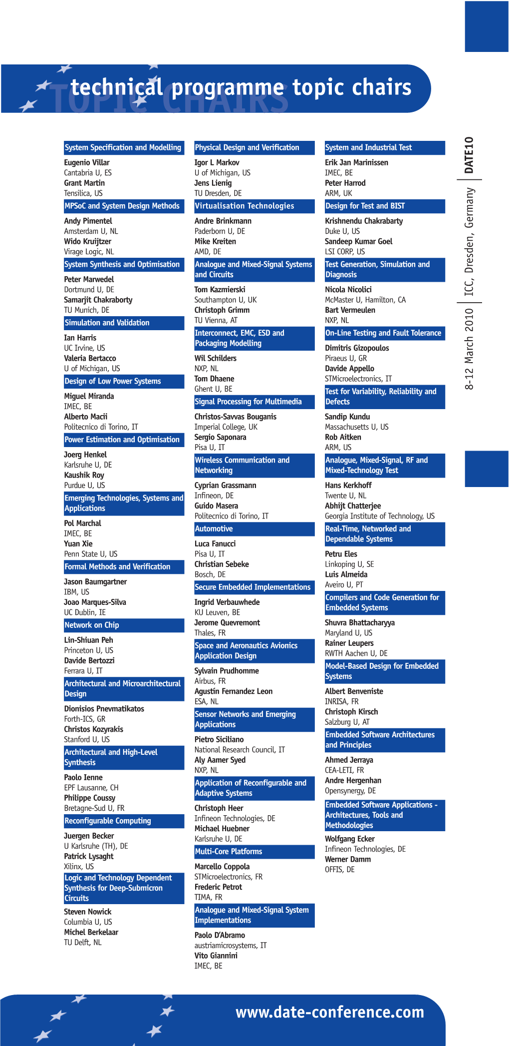 Technical Program Topic Chairs