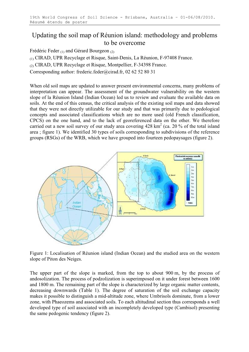 Updating the Soil Map of Réunion Island: Methodology and Problems to Be Overcome