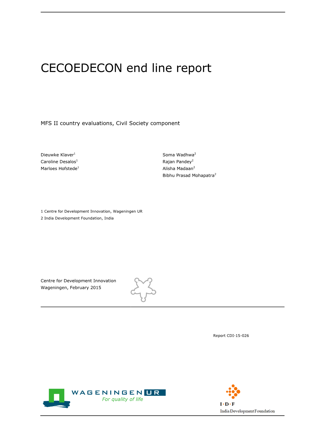 CECOEDECON End Line Report