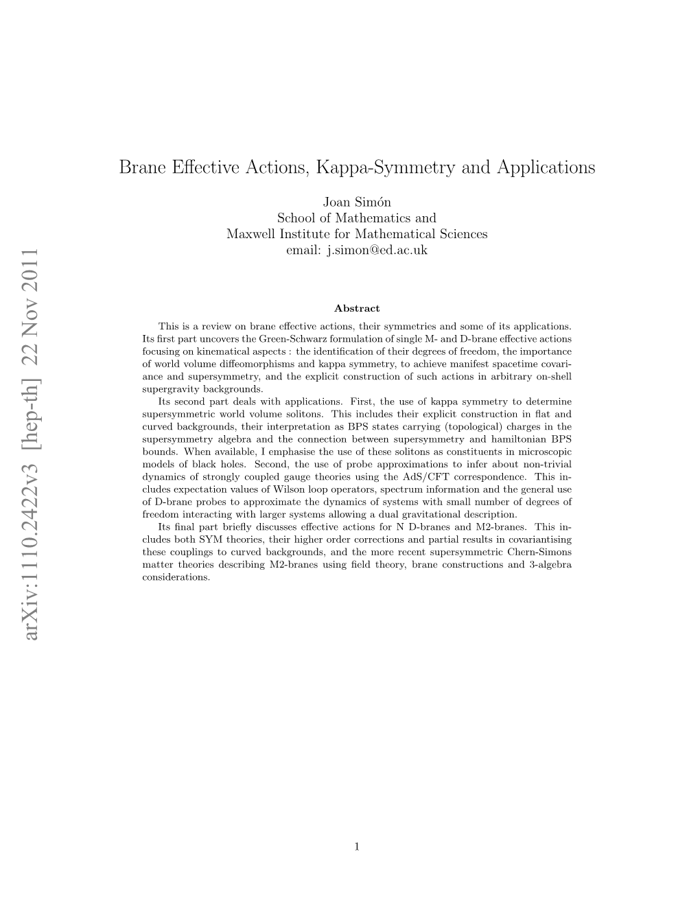 Brane Effective Actions, Kappa-Symmetry and Applications