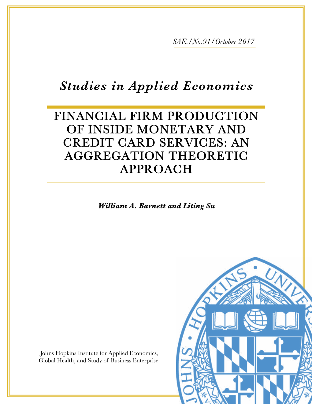 Studies in Applied Economics