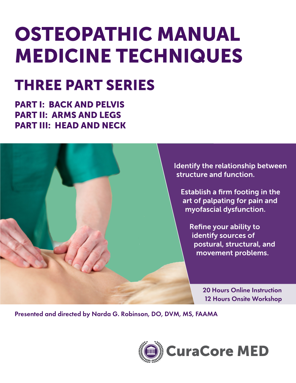 Osteopathic Manual Medicine Techniques Three Part Series Part I: Back and Pelvis Part Ii: Arms and Legs Part Iii: Head and Neck