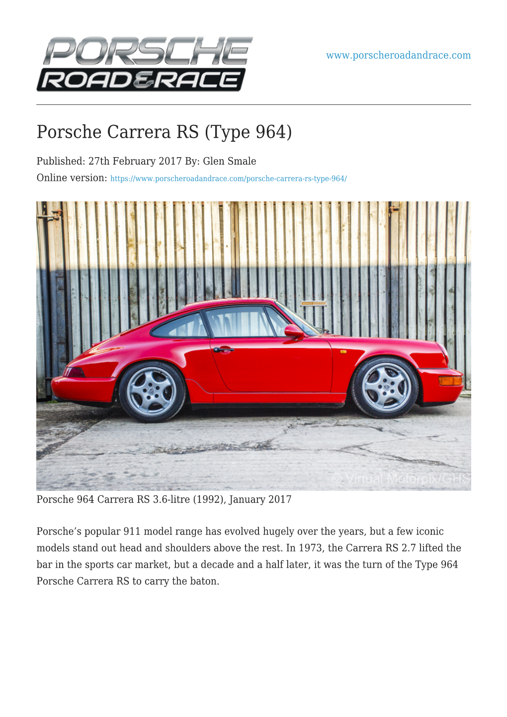 Porsche Carrera RS (Type 964)