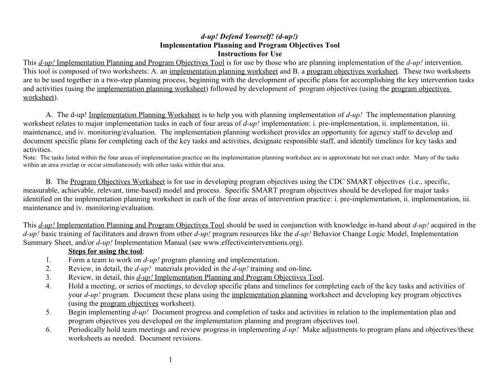 Implementation Planning, Intervention Monitoring, Process and Technical Assistance Tool for POL s1