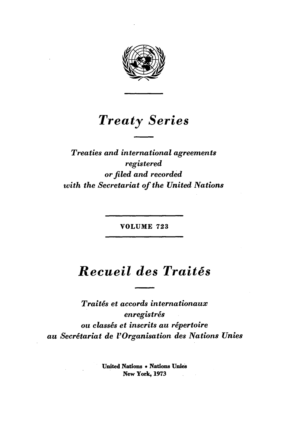 Treaty Series Recueil Des Traites