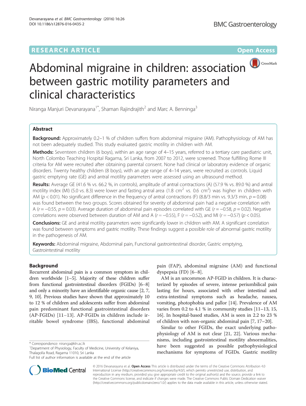 Abdominal Migraine in Children