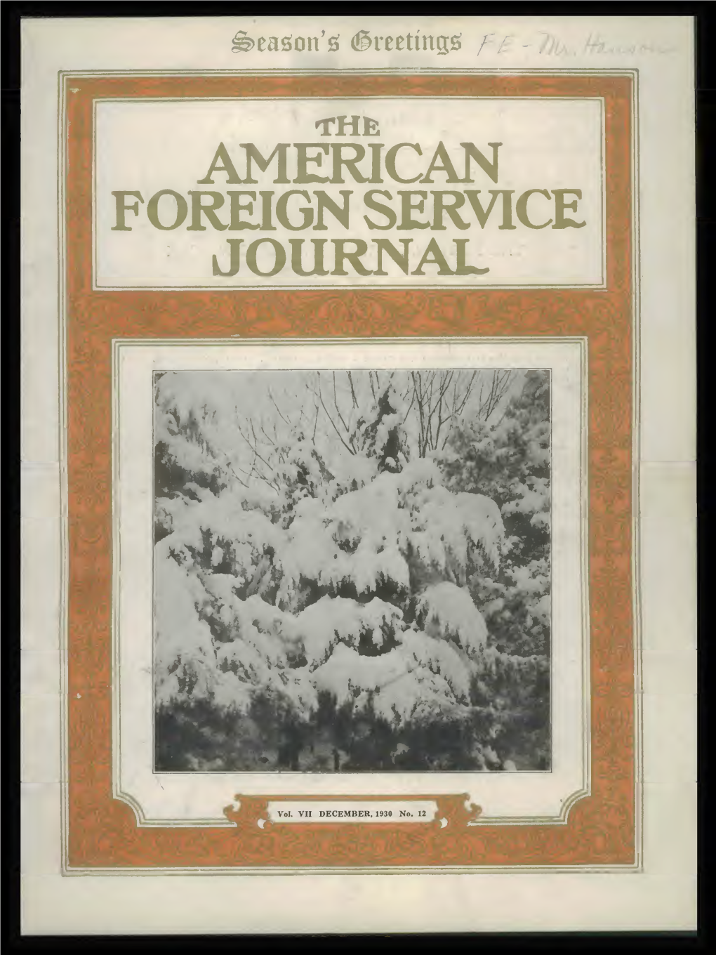 The Foreign Service Journal, December 1930