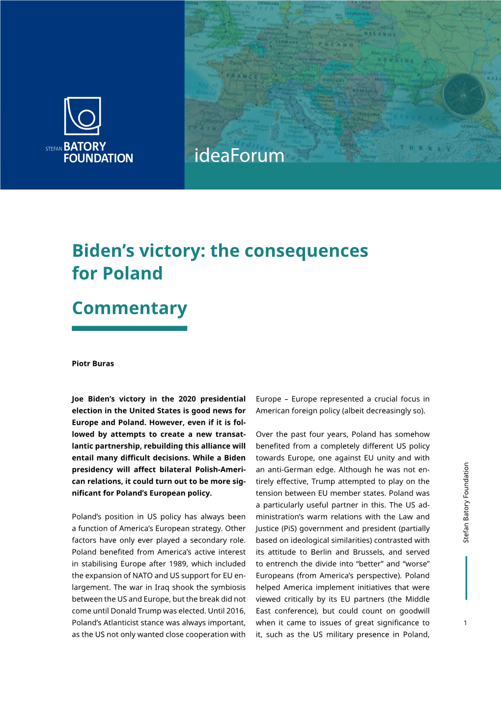 Biden's Victory: the Consequences for Poland Commentary