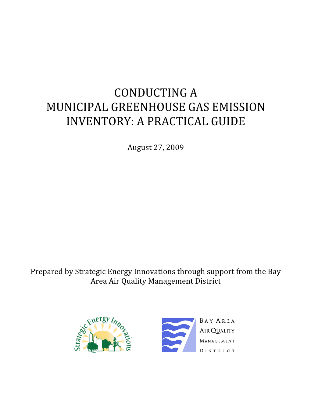 Conducting a Municipal Greenhouse Gas Emissions Inventory