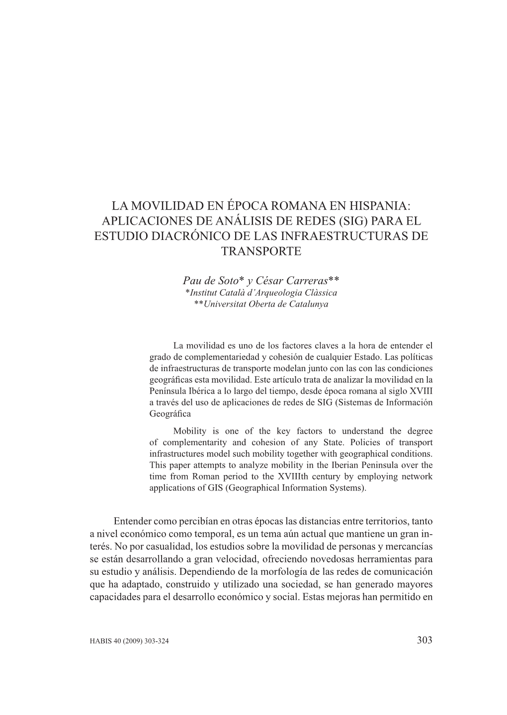 La Movilidad En Época Romana En Hispania…