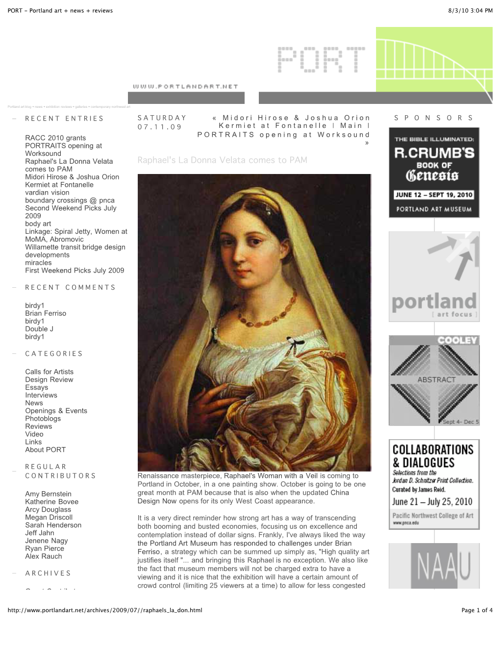 PORT - Portland Art + News + Reviews 8/3/10 3:04 PM