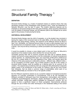 Structural Family Therapy 1