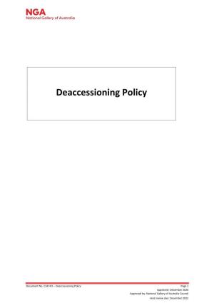 Art Deaccessioning Policy