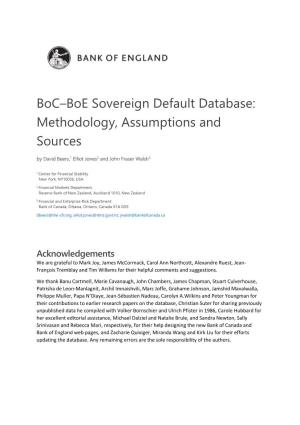 Boc–Boe Sovereign Default Database: Methodology, Assumptions and Sources