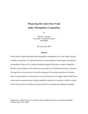 Measuring the Gains from Trade Under Monopolistic Competition