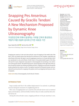 Snapping Pes Anserinus Caused by Gracilis Tendon: a New Mechanism