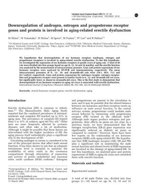 Downregulation of Androgen, Estrogen and Progesterone Receptor Genes and Protein Is Involved in Aging-Related Erectile Dysfunction