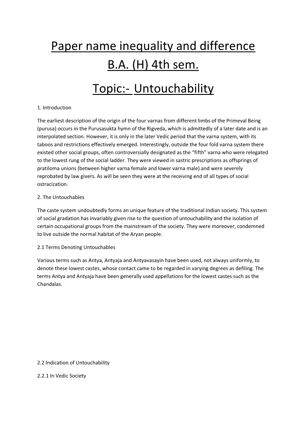 Untouchability