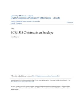 EC65-533 Christmas in an Envelope Clara Leopold