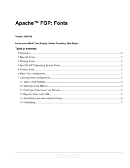 Apache™ FOP: Fonts