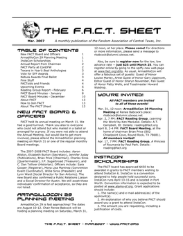 The F.A.C.T. Sheet
