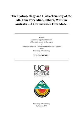 The Hydrogeology and Hydrochemistry of the Mt. Tom Price Mine, Pilbara, Western Australia – a Groundwater Flow Model